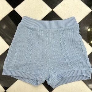 Zara blue knit micro shorts